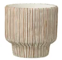 Cachepot ligné Blanc et marron - L (23x23x22cm)