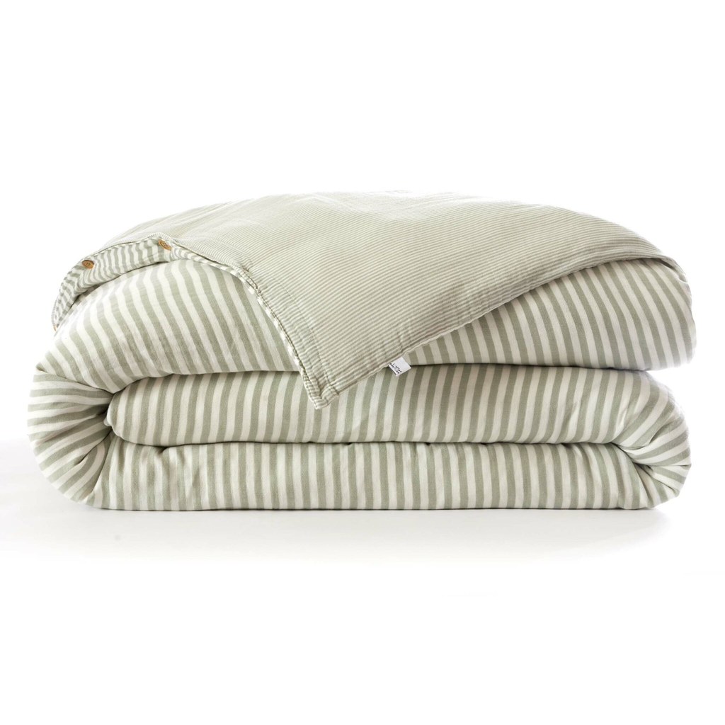 Housse de couette Romie eucalyptus - 240x220cm - Gaze de coton