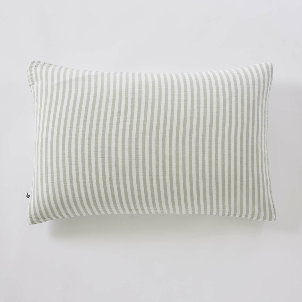Taie d'oreiller 50 x 70 cm - Romie Eucalyptus - Gaze de coton