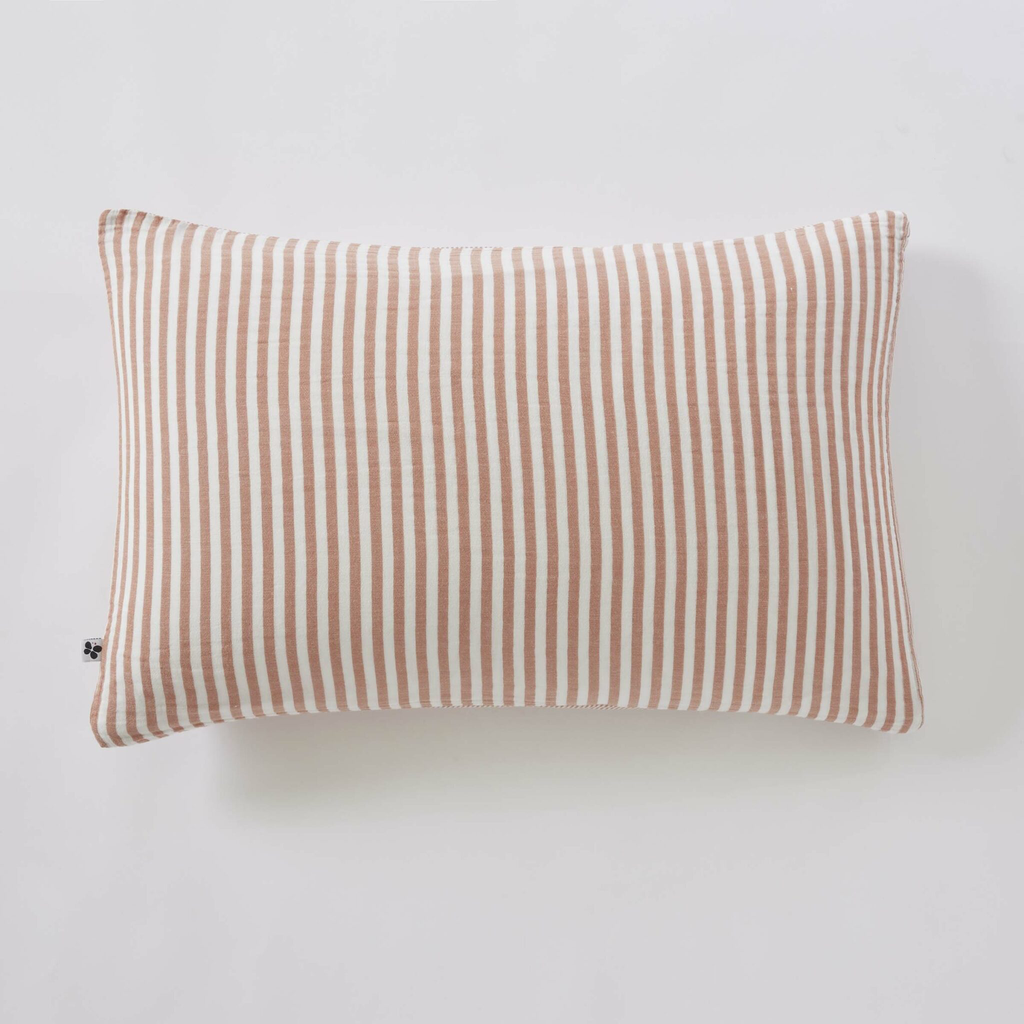 Taie d'oreiller 50 x 70 cm - Romie Abricot - Gaze de coton