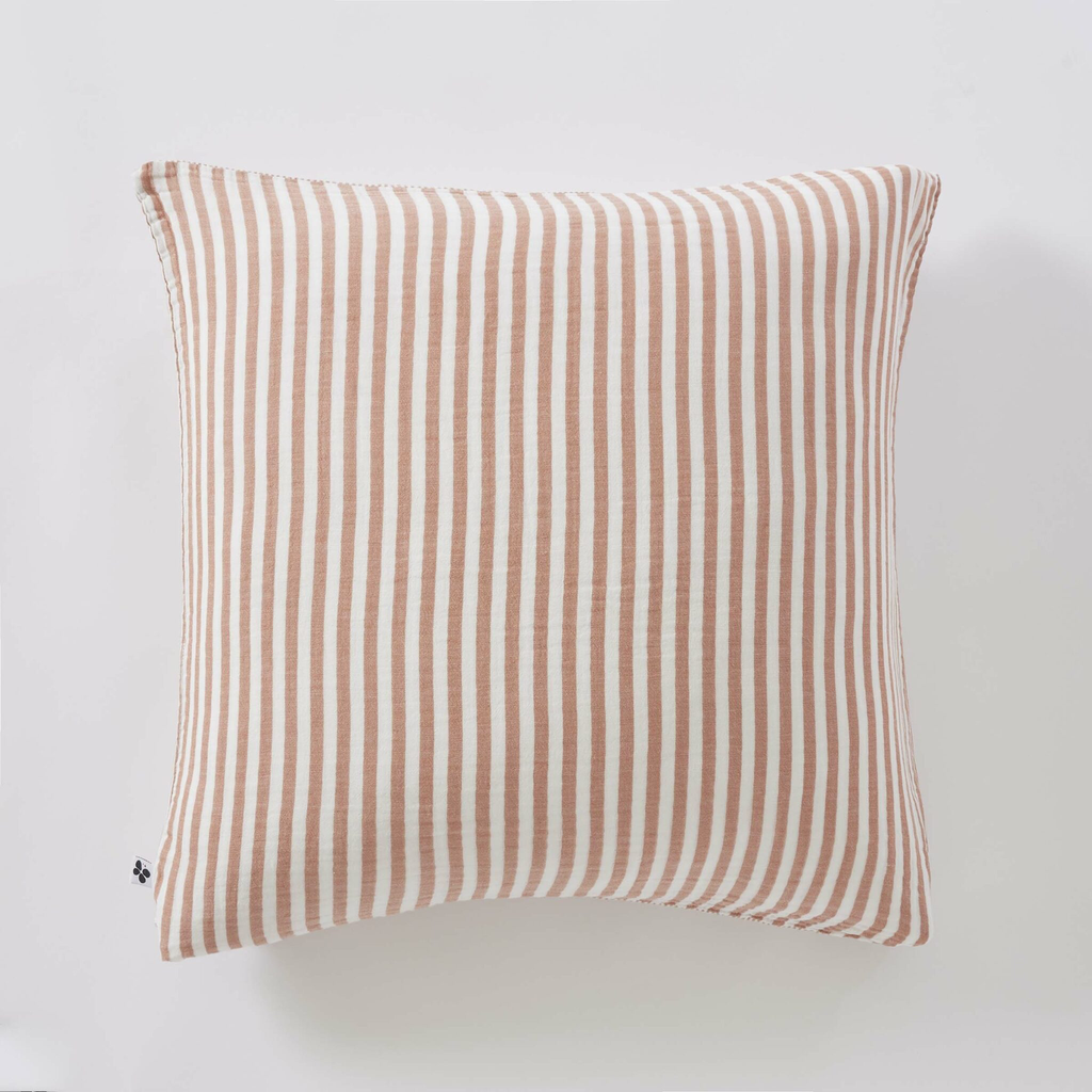 Taie d'oreiller 60x60cm - Romie Abricot -  Gaze de coton