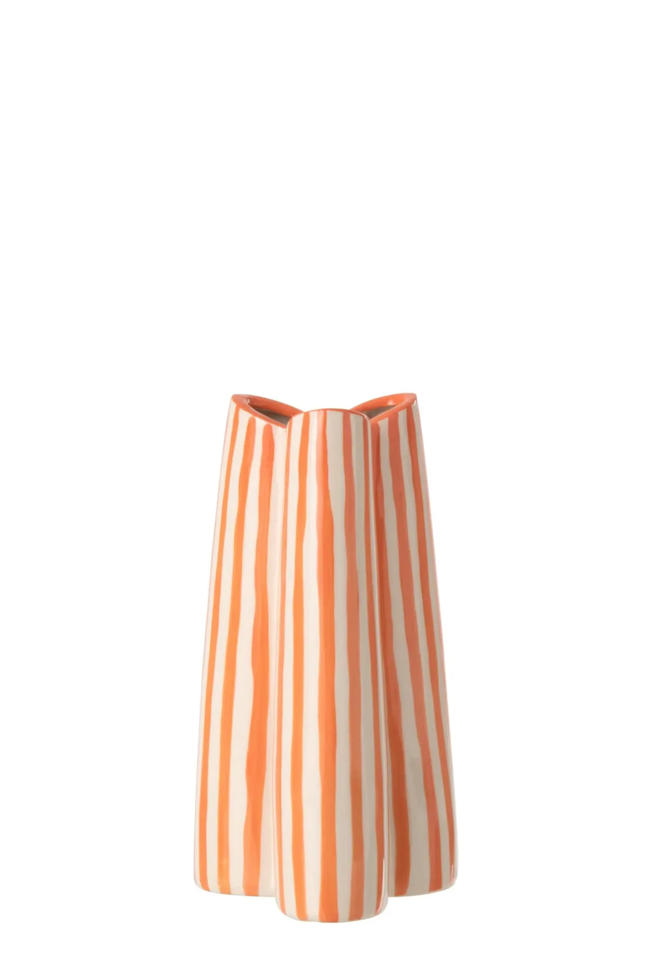 [63344] Vase ligné orange et blanc - S