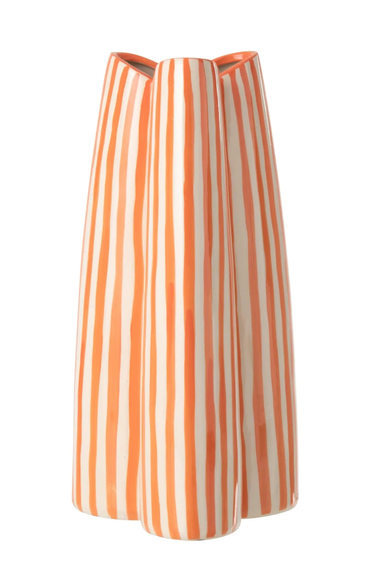 Vase ligné orange et blanc - M