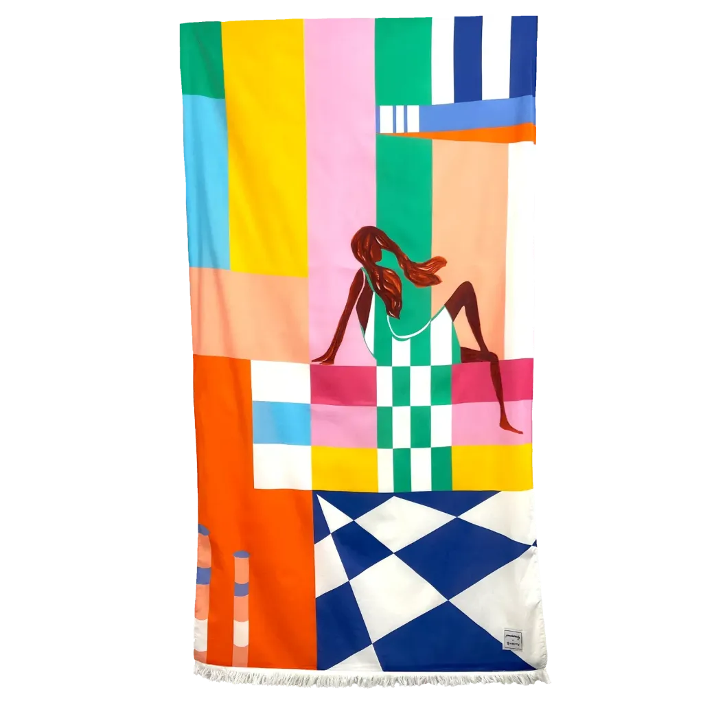 Drap de plage Kikoy - 90x170cm - Bora Bora emeraude