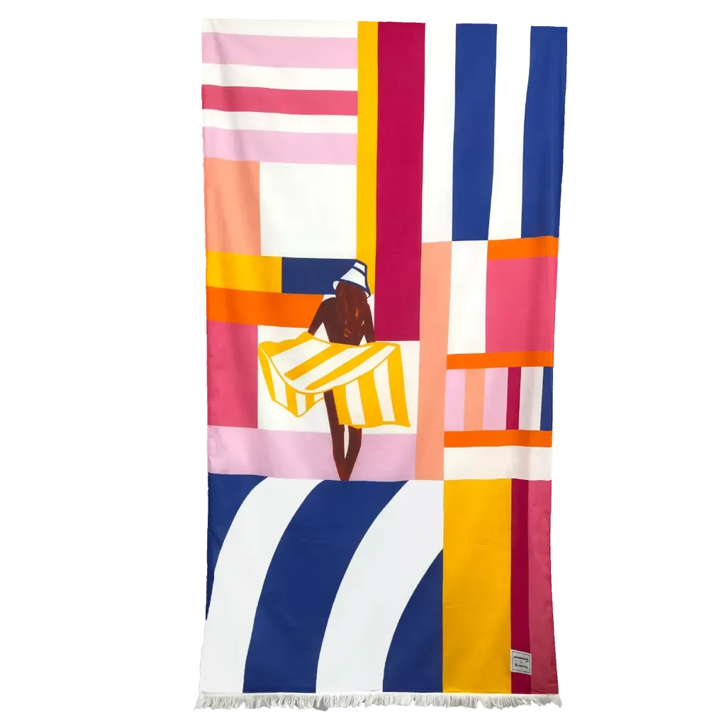 Drap de plage Kikoy - 90x170cm - Bora bora Ocre