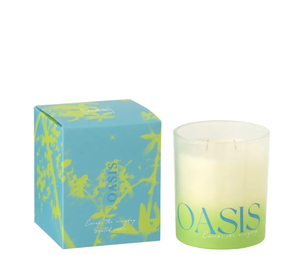 [61441] Bougie Oasis 45H bleu vert - 320g