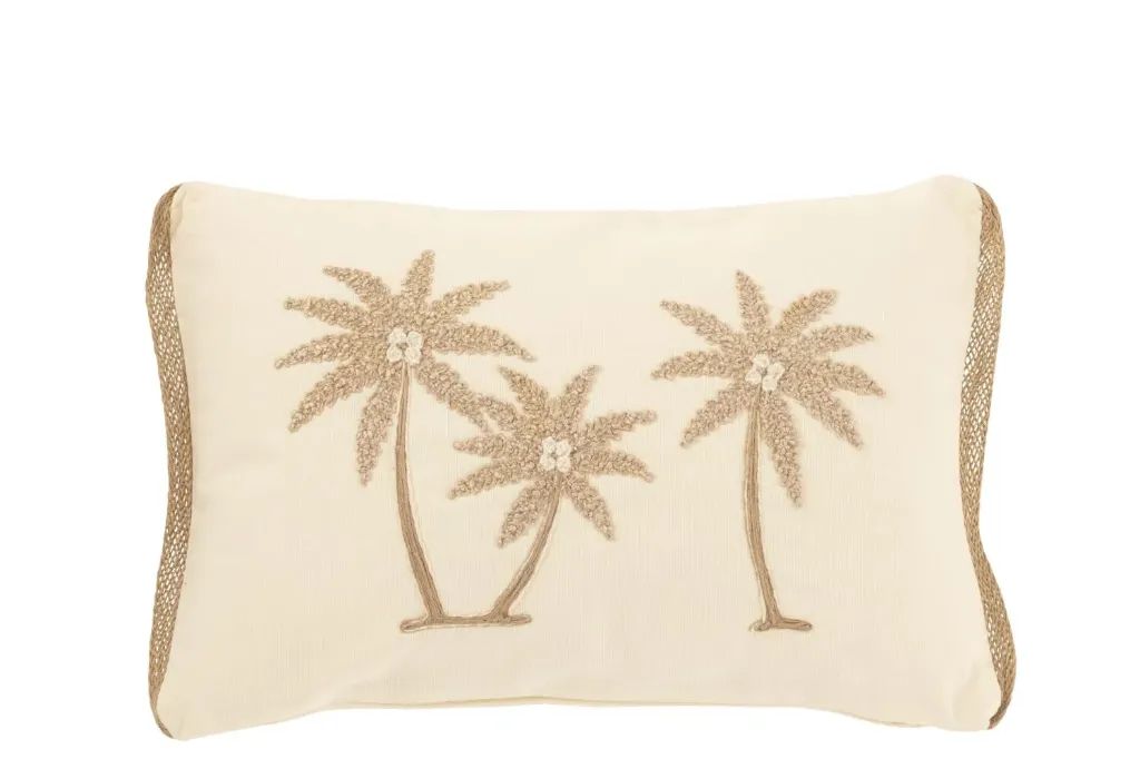 [51683] Coussin palmiers 45x30cm - Beige