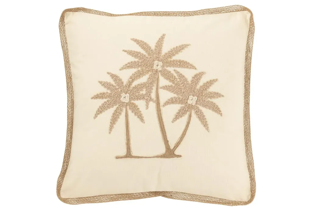 [51684] Coussin palmiers 45x45cm - Beige