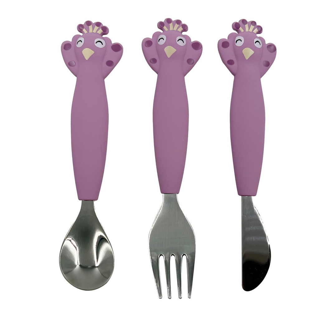Couverts 3 pièces en silicone - Mrs.  Peacock