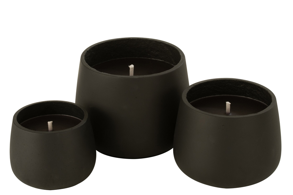 Bougie extérieure - ciment noir - L