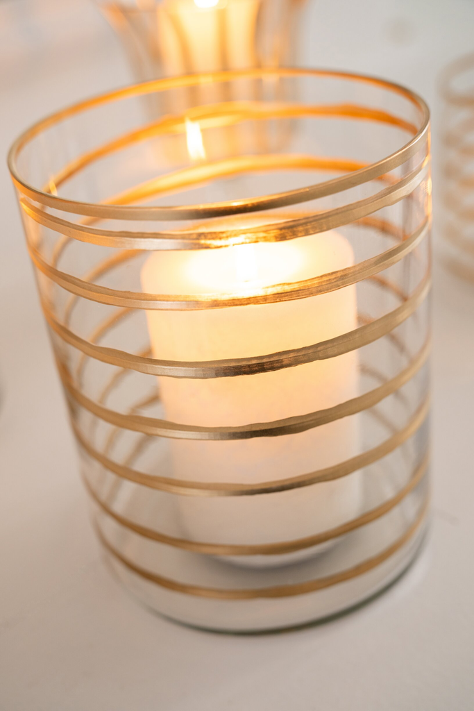 Photophore L (15x20cm) - verre et doré
