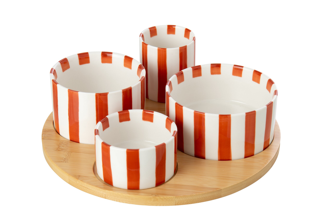 Set apéro - ligné terracotta