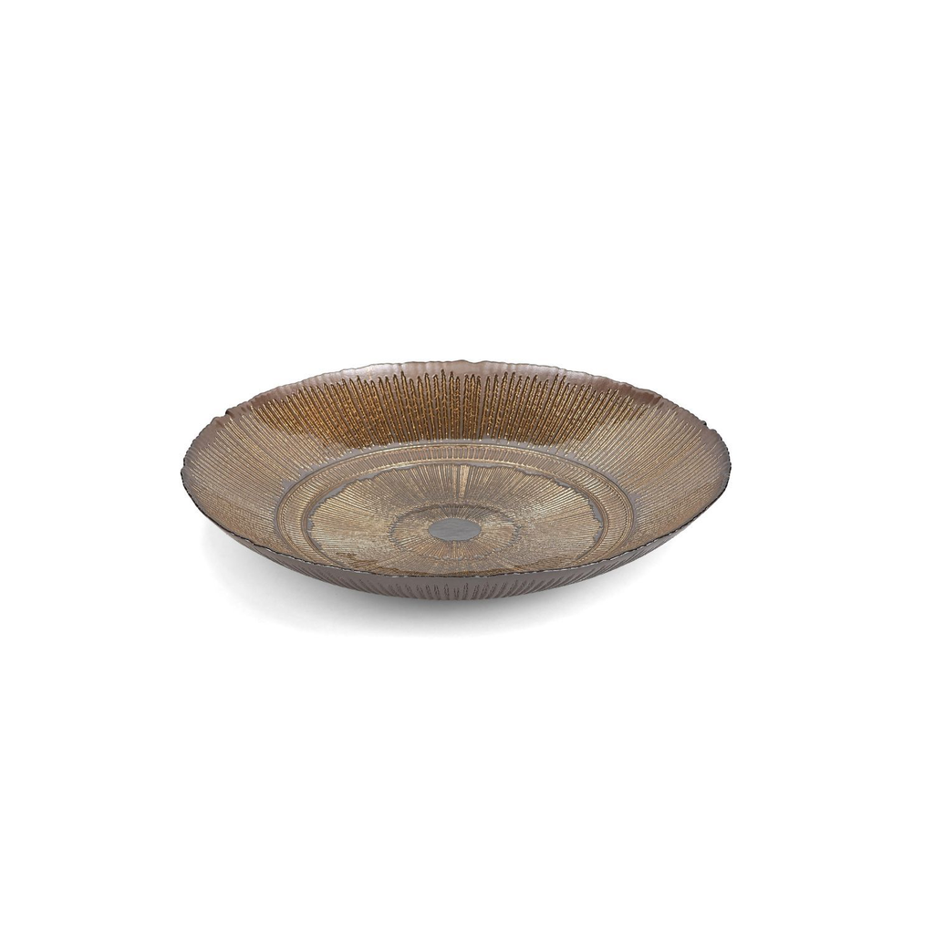 Plat déco 33xH6cm verre soleil Cosmo