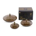 Lampe à huile Galet strié - Couleur champagne