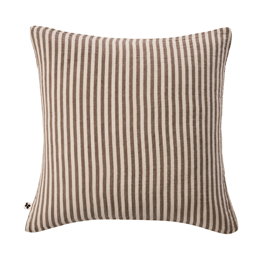 Taie d'oreiller 60x60cm Romie brun - Gaze de coton