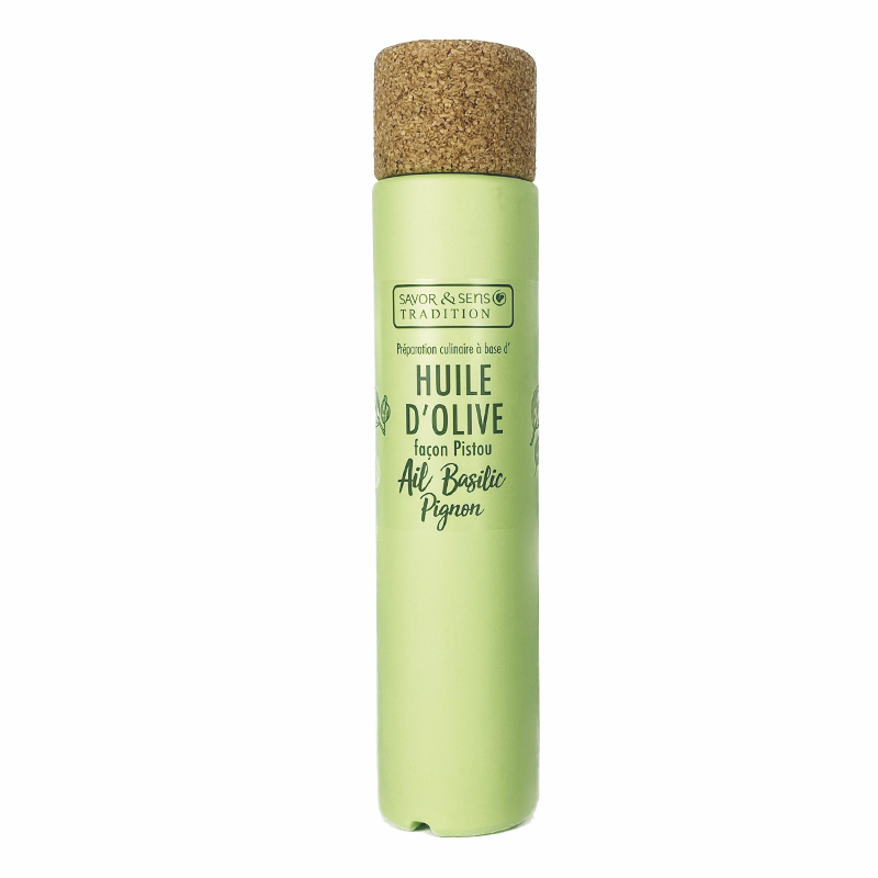 Huile d'olive saveur basilic et pignon 20cl