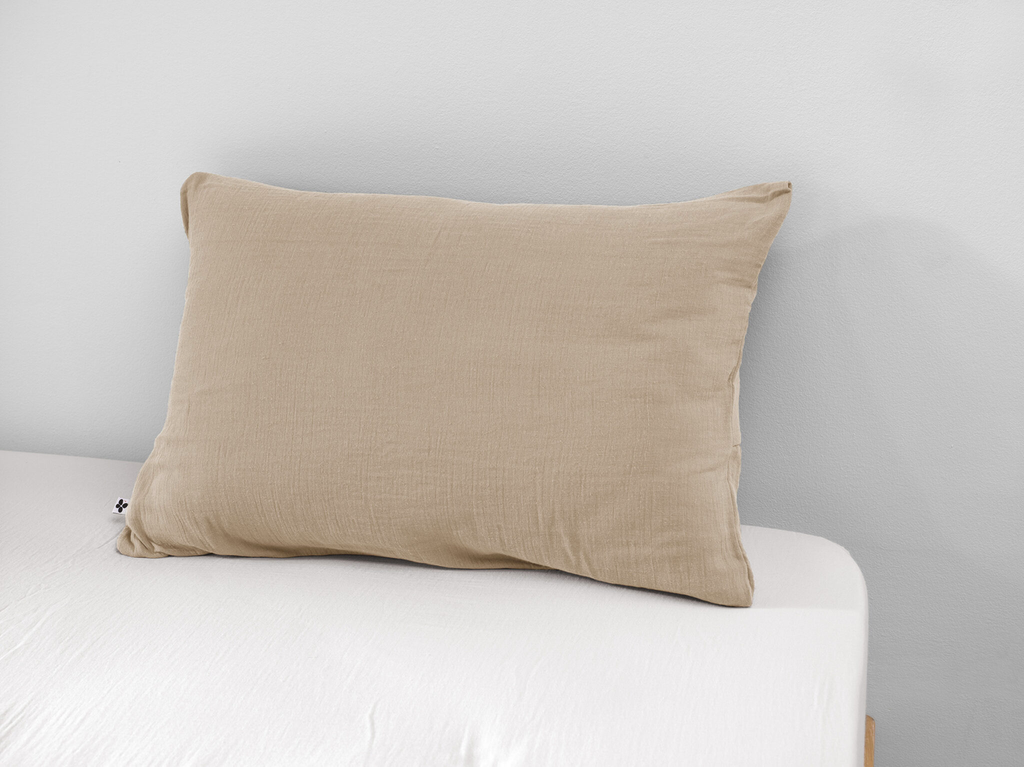 Taie d'oreiller Gaïa Ficelle - 50x70cm - Gaze de coton