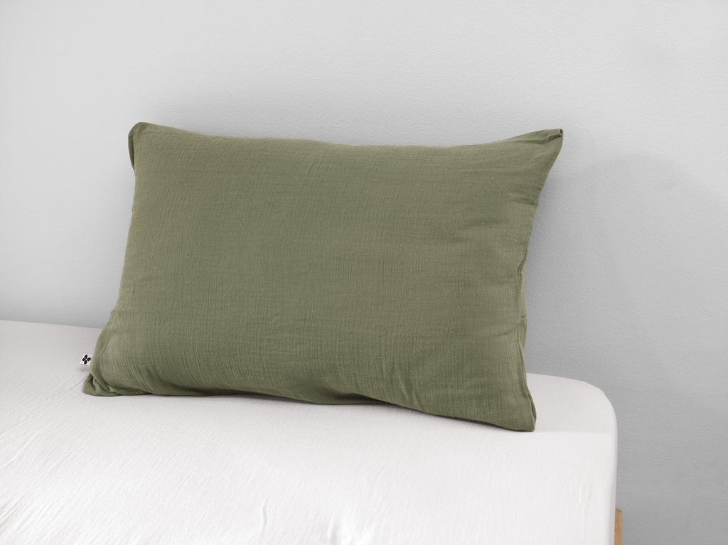 Taie d'oreiller Gaïa Romarin - 50x70cm - Gaze de coton