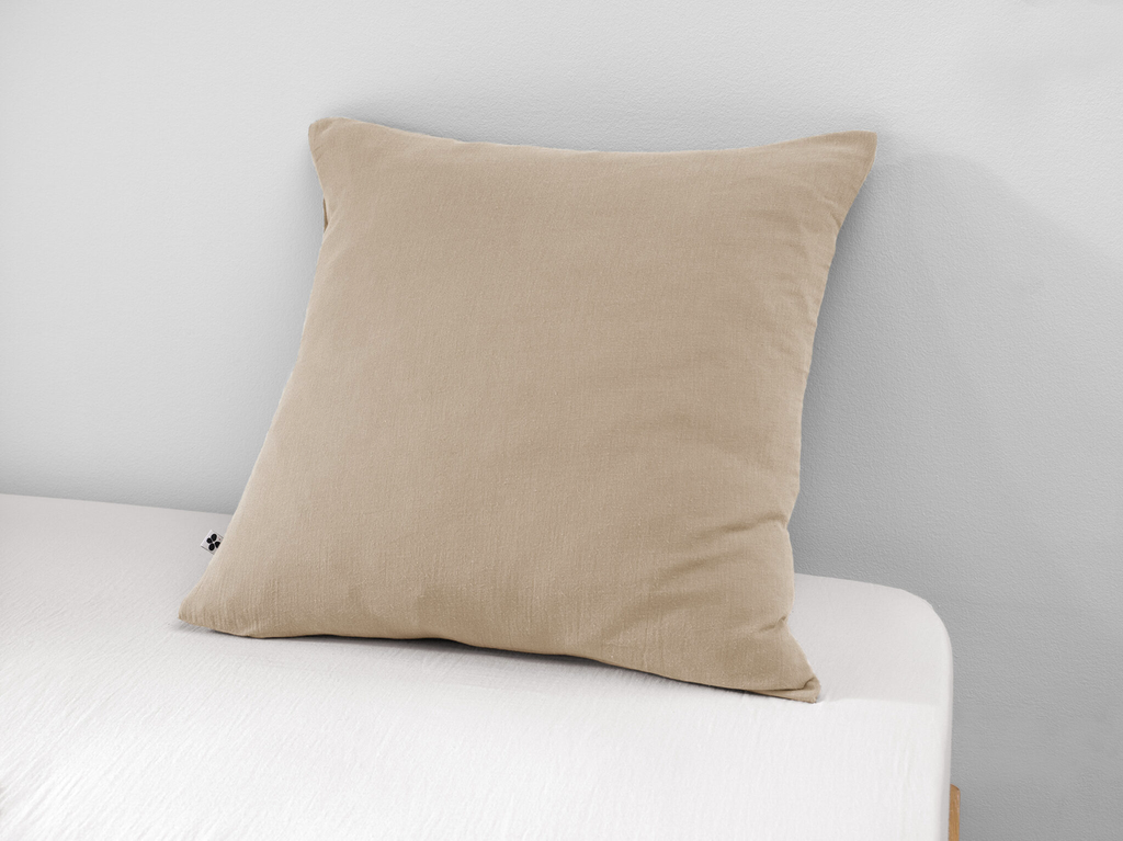 Taie d'oreiller Gaïa Ficelle - 60x60cm - Gaze de coton